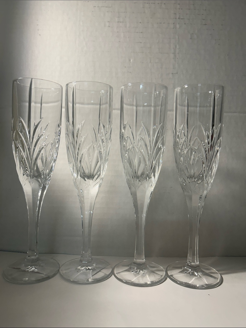 Cut Crystal Champagne Flutes - Clear (Set of 4)